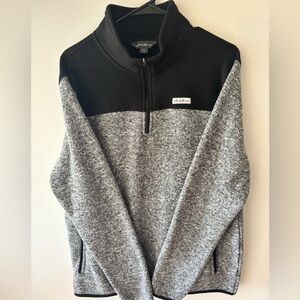 Eddie Bauer Black and Gray Zip-Up Sweater